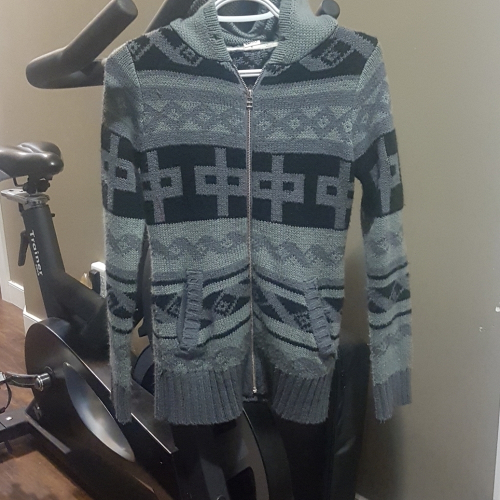RDS medium hooded knit zip up